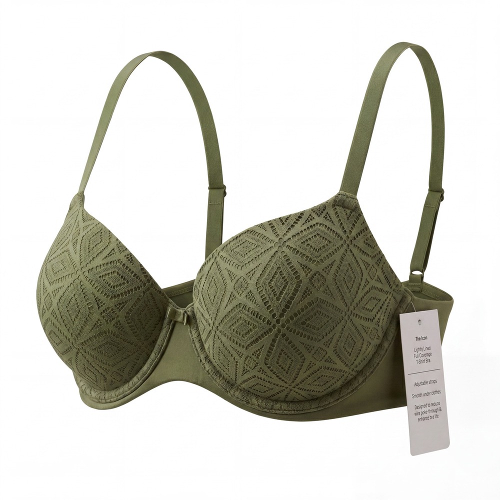 NWT Auden 32C The Icon T-Shirt Bra Womens Green